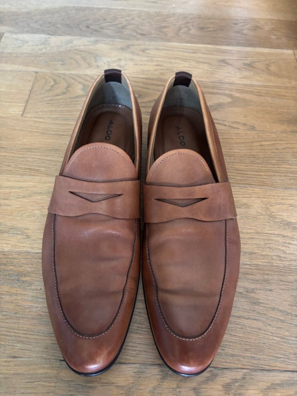 ALDO Men's Tan Leather Penny Loafers - Size 11